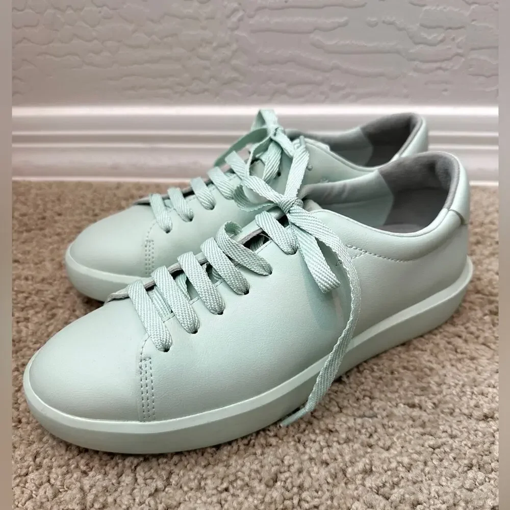 EVERLANE ReLeather Court Sneakers Mint Green Leather Unisex Mens 5 Womens 7